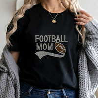 Nouveau design – Transfert thermocollant en vinyle de haute qualité pour T-shirt, motif « Football Mom » avec strass, vente en gros