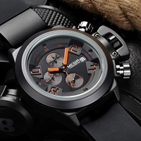 Montres pour homme Megir 2002, grande taille, chronographe de luxe, montres de sport, résistantes à l'eau, montre à quartz blanche tendance pour homme