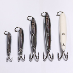 Pesca Gancho de remolque para pesca en alta mar, Gancho de ancla para pesca en barco, Gancho de pesca para macarela Golden Gun, Gancho de plástico para macarela Two Book Hook Bait - Product Image 1