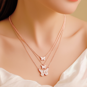 สร้อยข้อมือดีไซน์สวยหรู 316L สแตนเลสสตีล ชุบทอง PVD พร้อมจี้รูปผีเสื้อ เครื่องประดับสำหรับผู้หญิง - Product Image 3