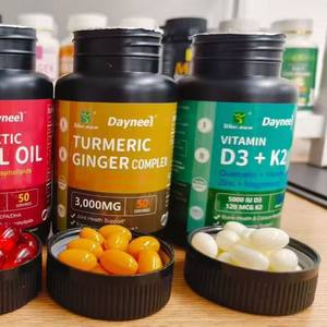 Vitamina D3 K2 120 MCG 100 Cápsulas Blandas <span class=keywords><strong>Menta</strong></span> Estilo Fresco Quercetina B6 Zinc Magnesio Apoyo para la Salud Ósea Inmunidad Absorción de Calcio - Product Image 6