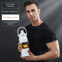 Thermos portable en acier inoxydable 304 à isolation sous vide, grande capacité, tasse de randonnée compacte, volume élevé, maintien thermique 12-24 heures