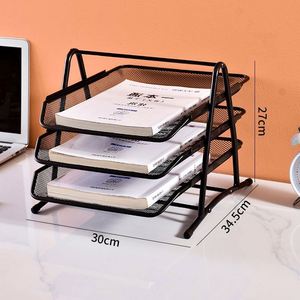 <b>Office</b> Stationery Desktop File Organizer <b>Foldable</b> Mesh Metal <b>Desk</b> Paper Document Letter Tray Ith Handle <b>Office</b> Rganization - Product Image 2