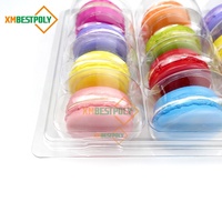 Barquette en plastique transparente pour macarons, 12 emplacements, emballage en blister, qualité alimentaire, boîte en plastique PET pour dessert, biscuits, baklava