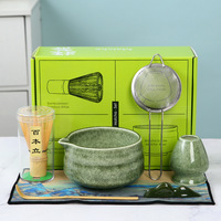 Coffret cadeau Matcha en céramique 9 pièces ustensiles de brassage de thé à boire à l'intérieur cadeau outils de thé faits à la main accessoires service à thé Matcha japonais
