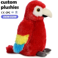 Vente en gros d'usine : Peluche réaliste de perroquet ara de 25 cm, jouet en peluche personnalisé avec logo