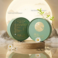 Empaque de Tubo de Papel Cilíndrico Personalizado para Sets de Regalo de Pastel Lunar con Arte Tradicional Chino y Diseño Redondo Verde