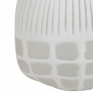 Vaso rotondo in vetro con texture a coste, decorazione moderna per soggiorno, camera da letto, ufficio - Product Image 5