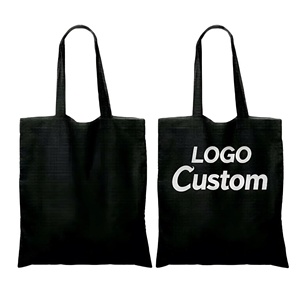 Sac fourre-tout en toile écologique et durable, avec poignée longue et bandoulière, taille moyenne, motif lettres, option logo personnalisé, vente en gros - Product Image 1