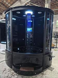 Salle de bain et de <span class=keywords><strong>douche</strong></span> à vapeur intérieure de luxe noire, combinée à une <span class=keywords><strong>baignoire</strong></span> à remous, <span class=keywords><strong>cabine</strong></span> de <span class=keywords><strong>douche</strong></span>, <span class=keywords><strong>baignoire</strong></span> de massage à pluie - Product Image 4