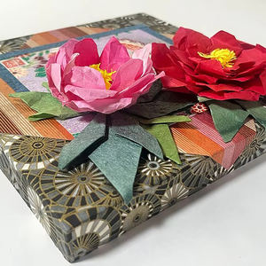 Paneles de pared de origami de flores hechas a mano Premium japonesas art deco para regalos de boda - Product Image 1