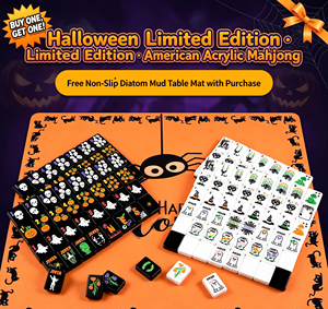 Compre fichas <span class=keywords><strong>de</strong></span> Mahjong y obtenga una tapete <span class=keywords><strong>de</strong></span> Mahjong gratis. Juego <span class=keywords><strong>de</strong></span> Mahjong americano <span class=keywords><strong>de</strong></span> Halloween con diseño <span class=keywords><strong>de</strong></span> fantasmas, para fiestas y regalos. - Product Image 1