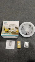 Chambre cuisine Mini Dimmable 3 vitesses du vent télécommande Base fermée E27 Led ampoule prise ventilateur ventilateur de plafond avec lumière