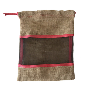 Túi Hạt Dẻ Dây Rút Bằng Vải Đay Tự Nhiên Cá Nhân Hóa Cửa Sổ Lưới - Product Image 1