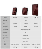 Panneau de luminothérapie LED infrarouge pour soins de la peau et du corps, à écran tactile, pour salon et sauna, 240 LED, 4 modèles, OEM/ODM d'usine