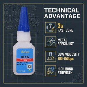 EXLUB 496 Pegamento Instantáneo para Metales 20g Adhesivo <span class=keywords><strong>de</strong></span> <span class=keywords><strong>Cianoacrilato</strong></span> <span class=keywords><strong>de</strong></span> <span class=keywords><strong>Metilo</strong></span> <span class=keywords><strong>de</strong></span> Alta Resistencia para Acero y Aluminio - Product Image 2