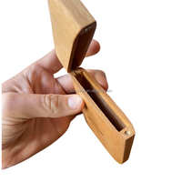 Boîte de rangement en bois de hêtre massif avec fermeture magnétique et logo gravé, étui de voyage portable en bois pour ruban adhésif buccal, porte-cartes