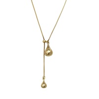 Chaîne de pull en alliage d'argent tibétain plaqué argent, motif goutte d'eau, bijou tendance pour femme, design pendentif, anniversaire