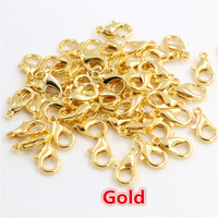 Lot de 50 crochets mousquetons en alliage pour colliers et bracelets, fabrication de bijoux DIY, 9 couleurs plaquées, apprêts de bijouterie tendance