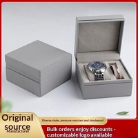 Boîte cadeau de bijoux haut de gamme personnalisée avec fermeture à rabat, en cuir, impression de logo personnalisée, modèle 25714