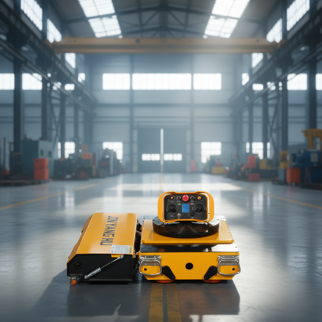 JIN YANG HU Ready Stock Remote Control 30T 50T Electric Skate Carrier Warehouse Robotics with Auxiliary Wheels