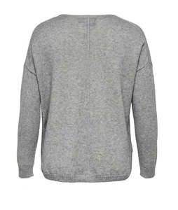 Pull à col rond en tricot brossé épais surdimensionné pour femme, gris hiver - Product Image 3