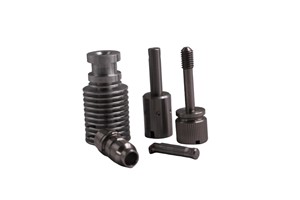 Manchon d'assemblage <span class=keywords><strong>de</strong></span> précision noir, axe long, tête moletée, plusieurs tailles, pièces tournées CNC sur mesure - Product Image 3