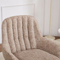 Fauteuil de salon en tissu style simple, chaise longue individuelle avec structure métallique, idéal pour la détente - Vente en gros