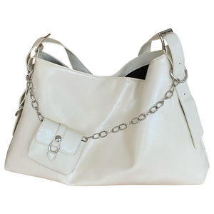 Women's Tote <b>Bag</b> <b>Large</b> Capacity Black Solid Color Chain Decor Magnetic Buckle Everyday Casual <b>Shoulder</b> <b>Bag</b> - Product Image 5