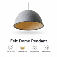 Abat-jour LED en feutre PET 3500K Blanc Chaud AC 85-265V Anti-éblouissement Protection Oculaire CRI 90 Éclairage Nordique Moderne pour Maison et Bureau