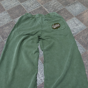 Pantalon de survêtement en coton vert personnalisé avec logo, taille élastique, imprimé caoutchouc en relief, décontracté, pour homme, style streetwear automne - Product Image 3