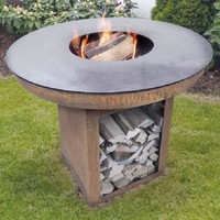 Brasero de jardin en acier corten, barbecue extérieur, barbecue au charbon de bois pour jardin, barbecue en acier corten rouillé pour extérieur
