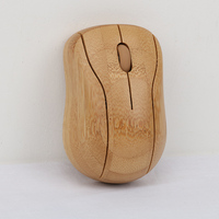 Souris optique sans fil en bambou Souris d'ordinateur silencieuse 2.4G Petite souris en bois avec récepteur pour PC portable