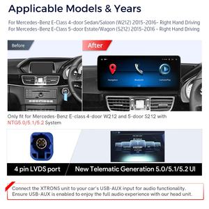 Xtrons เครื่องเล่นมัลติมีเดียรถยนต์สำหรับ Mercedes Benz E W212 S212 2015-2016แอนดรอยด์สเตอริโอ12.3 "8คอร์4G LTE - Product Image 3