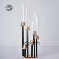 Candelabros de casamento estilo europeu, candelabros pretos de luxo estilo europeu de metal velas suporte para o casamento 2022