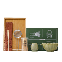 Ensemble de bols à matcha en céramique de style japonais, 6 pièces, kit d'outils à matcha, cuillère à thé, fouet, support, ensemble pour la maison, kits d'outils à matcha
