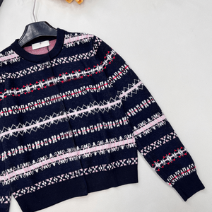 Cárdigan de punto Fair Isle para mujer, cuello redondo, con botones, manga larga, suéter para otoño e invierno, mius - Product Image 6