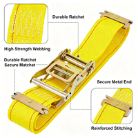 Sangle à cliquet XUMA RS18004 E-track, 12 pieds, jaune, polyester, 50 mm/2 po, 1333 LBS WLL, certifiée CE/GS EN12195-2, sangle de fixation de cargaison