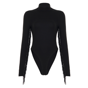 เสื้อสเวตเชิ้ตออกกำลังกายผู้หญิงทรงเข้ารูป คอสูง แต่งพู่ถัก ทันสมัยสำหรับฤดูใบไม้ร่วง ผลิตจากผ้าสแปนเด็กซ์/โพลีเอสเตอร์ ระบายอากาศได้ดี แห้งเร็ว แบบบอดี้สูท - Product Image 6