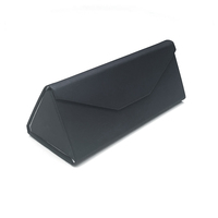 Étui à lunettes triangulaire en cuir PU, boîte à lunettes, étui pour lunettes de soleil, emballage avec logo personnalisé