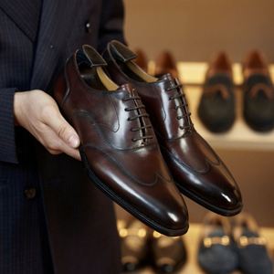 Chaussures Oxford en cuir véritable de qualité supérieure à bout carré pour hommes, classiques, formelles, pour les affaires, les mariages, respirantes, antidérapantes, légères - Product Image 6