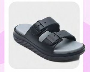 Sandali Ciabatte in EVA con Doppio Cinturino Comodi Tacco Basso 22mm Estivi Punta Aperta Chiusura con Fibbia Tinta Unita Stile Platform - Product Image 4