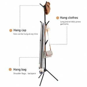 Minimalist Standing Metal Coat <b>Rack</b> With Tripod Base For Living Room Storage Holders And <b>Racks</b> Non Foldable Single Tier Design - Product Image 3