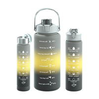 Nouvelles bouteilles d'eau de sport en plastique à boire directement sans BPA Gym Fitness Motivational Ensemble de bouteilles d'eau Best Seller Boîte cadeau mystère