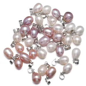Natural freshwater pearl pendant rice shaped pearl pendant
