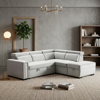 Sofá Cama en Forma de L Moderno y Popular, con Relleno de Esponja, Extensible, con Espacio de Almacenamiento, para Apartamento y Sala de Estar