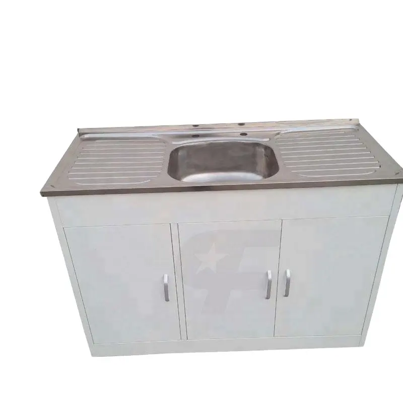 Embalagem plana de aço inoxidável armário da pia na cozinha ou sala de lavar