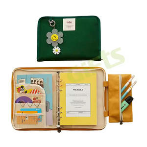 Bolsa de libro personalizada <span class=keywords><strong>agenda</strong></span> planificador diario cuaderno tela lona algodón cubierta con cremallera con bolsillo A5A6 - Product Image 1