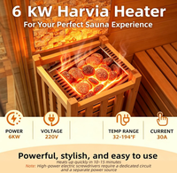 Sauna à vapeur intérieur durable de taille personnalisée, adapté à la maison, en bois de cèdre canadien, pour 3 personnes