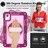 360 °   Döner Standlı Darbeye Dayanıklı Sağlam Düşme Korumalı Silikon Zırh Tablet Kılıfı Lenovo Tab M11 K11 2024 11" Denetçi Kullanımı İçin